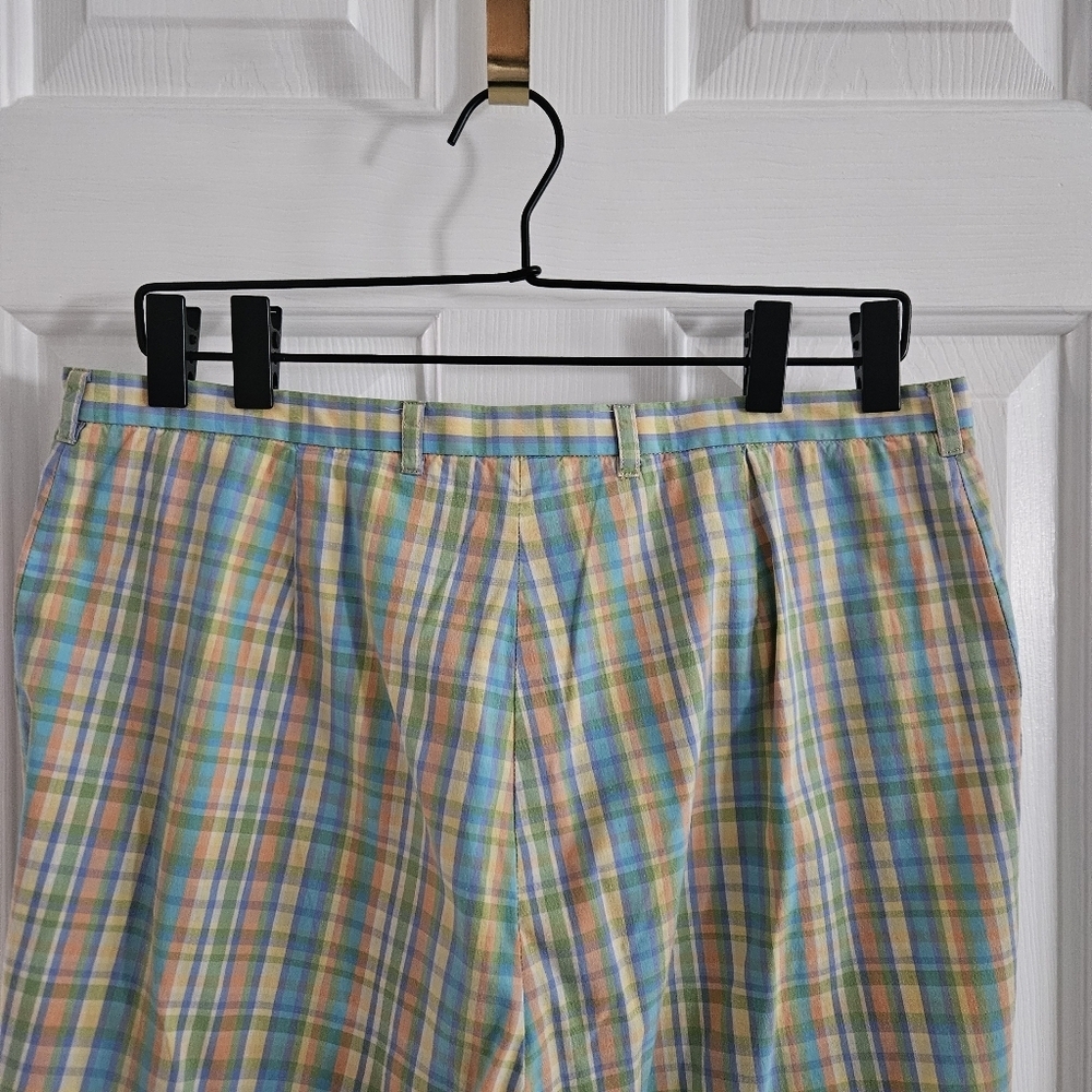 NWOT Vintage Lauren By Ralph Lauren Pastel Plaid Cropped Pants - Picture 6 of 8